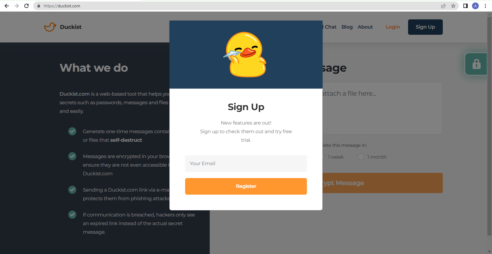 Sign Up At Duckist